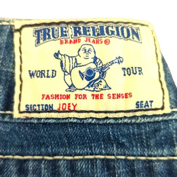 True Religion Joey Flare Twisted Seam Medium Wash Jeans - Picture 4 of 5